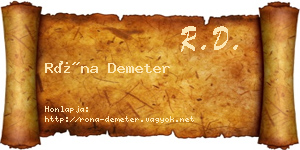 Róna Demeter névjegykártya